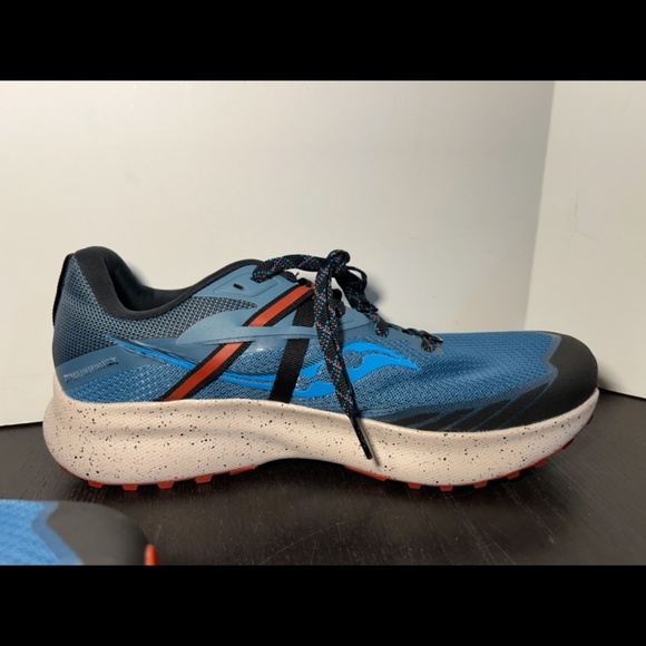 Saucony Ride 15 TR Running Shoes Sneakers Deep Sea/Lava Mens 10 - Picture 3 of 16